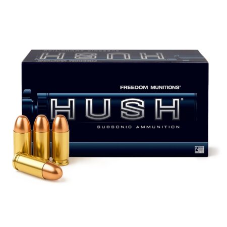 HUSH SUBSONIC9mm LLUGER AMMO- 147 GR ROUND NOSE (RN), 50 ROUNDS